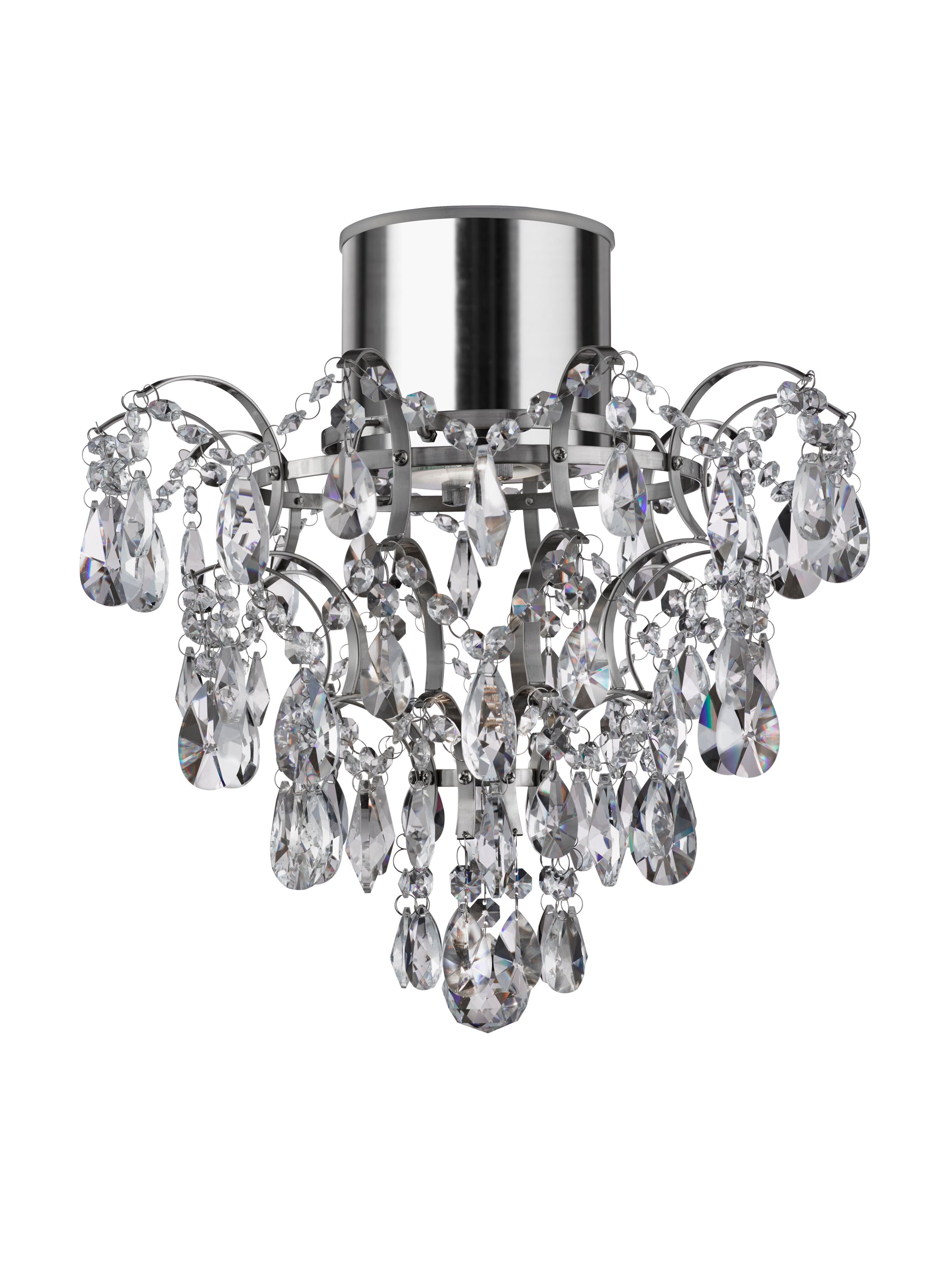 Searchlight Electric Belle Chandelier  - Chrome Metal & Clear Crystal 7901-1CC-LED