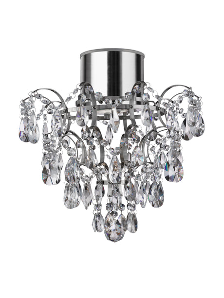 Searchlight Electric Belle Chandelier  - Chrome Metal & Clear Crystal 7901-1CC-LED