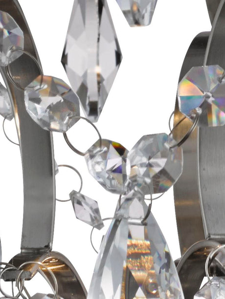 Searchlight Electric Belle Chandelier  - Chrome Metal & Clear Crystal 7901-1CC-LED
