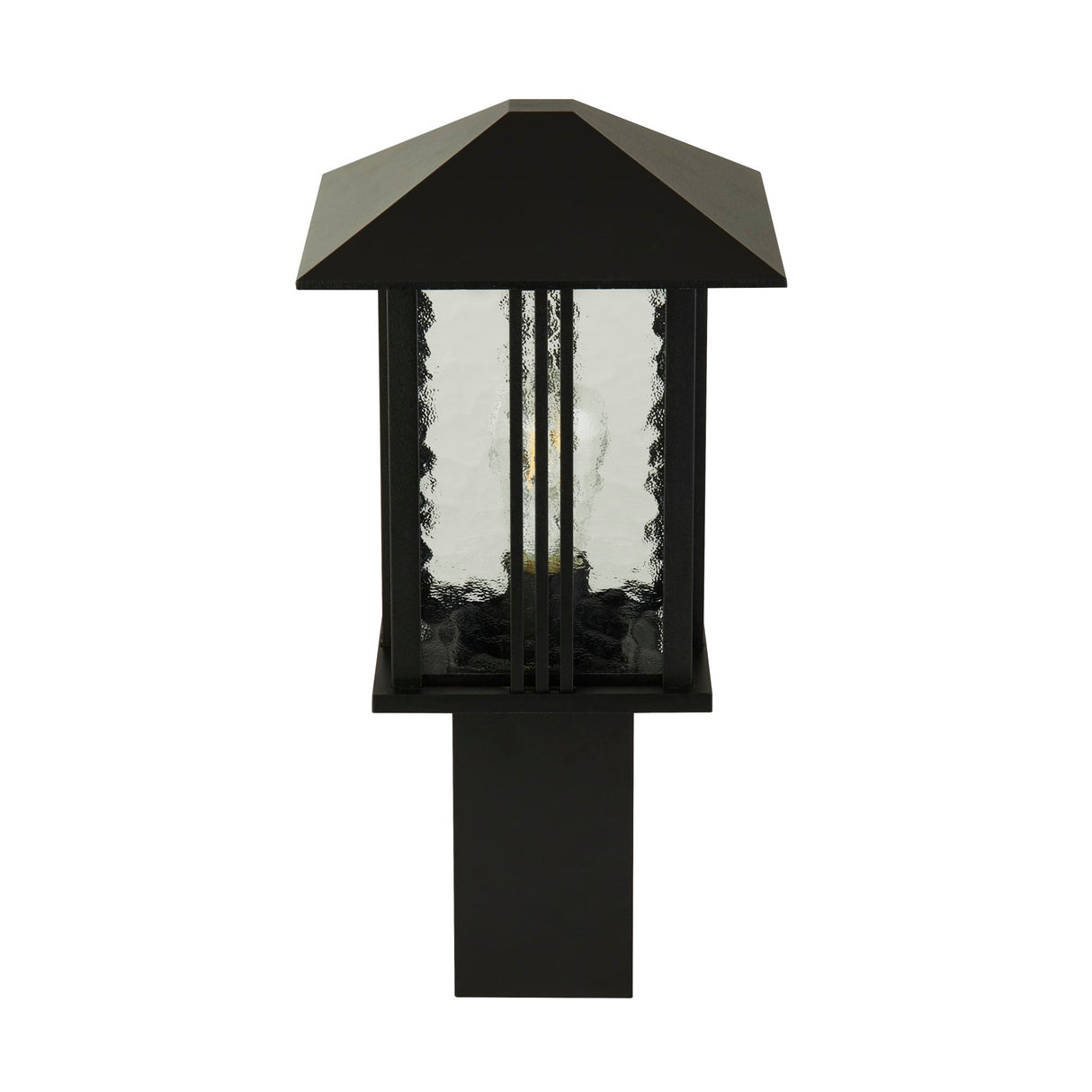 Searchlight Electric Venice Post - Black Metal & Water Glass 7925-450