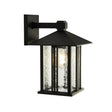 Venice Outdoor Wall Light  -  Black & Water Glass, IP44