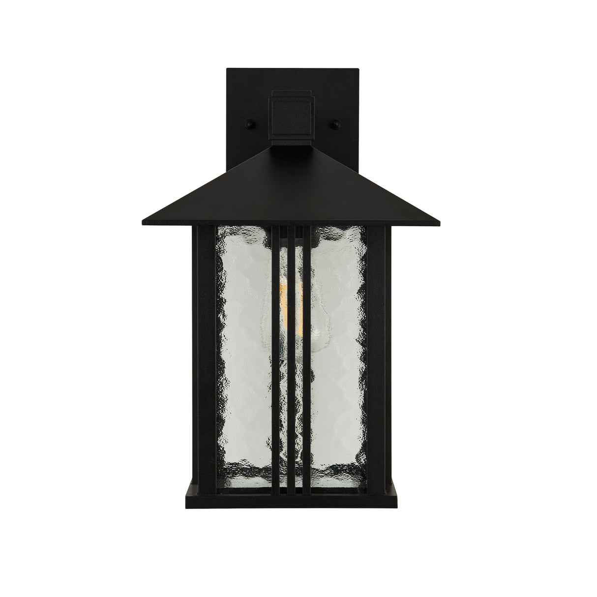 Searchlight Electric Venice Outdoor Wall Light  -  Black & Water Glass, IP44 7926BK