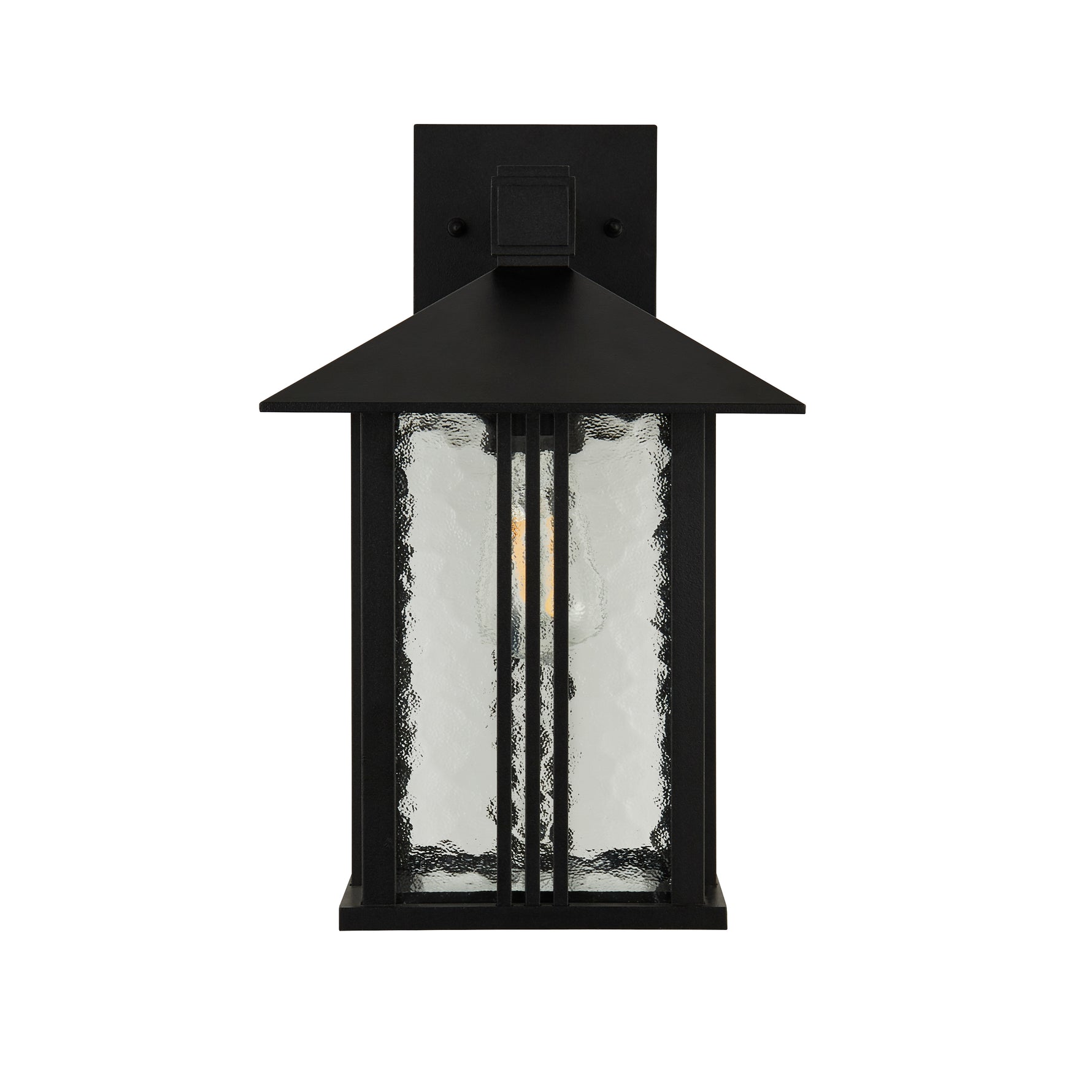 Searchlight Electric Venice Outdoor Wall Light  -  Black & Water Glass, IP44 7926BK