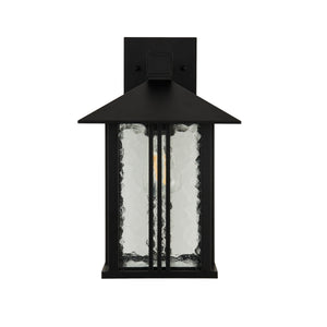 Searchlight Electric Venice Outdoor Wall Light  -  Black & Water Glass, IP44 7926BK