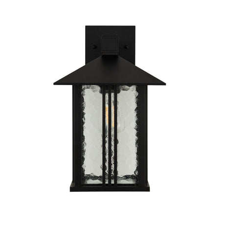 Searchlight Electric Venice Outdoor Wall Light  -  Black & Water Glass, IP44 7926BK