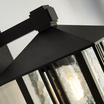 Searchlight Electric Venice Outdoor Wall Light  -  Black & Water Glass, IP44 7926BK