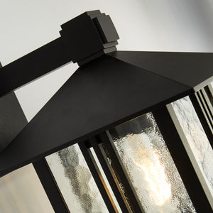 Searchlight Electric Venice Outdoor Wall Light  -  Black & Water Glass, IP44 7926BK
