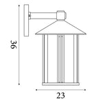 Searchlight Electric Venice Outdoor Wall Light  -  Black & Water Glass, IP44 7926BK
