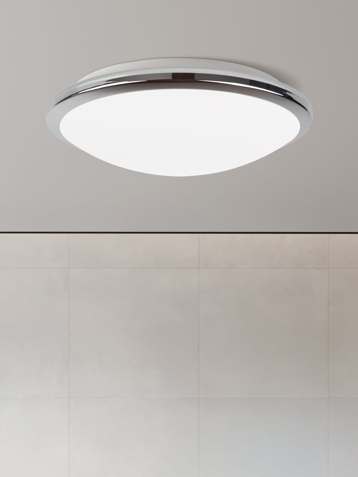 Searchlight Electric Knutsford Flush  - Chrome Metal & Glass 7938-30CC