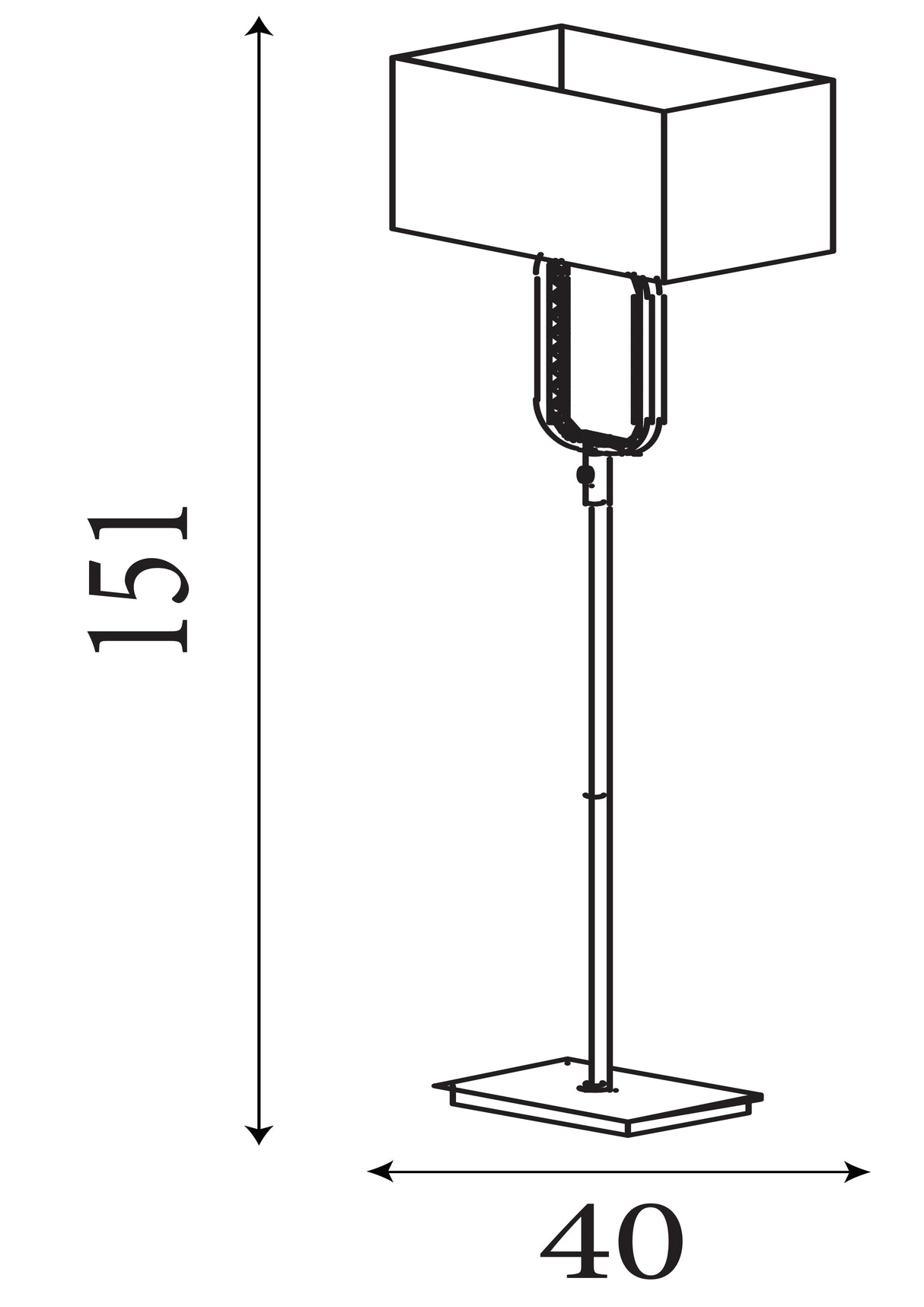 Searchlight Electric Aura Floor Lamp LED Base -Chrome with Crystal Glass 7959CC