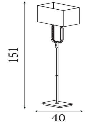 Searchlight Electric Aura Floor Lamp LED Base -Chrome with Crystal Glass 7959CC