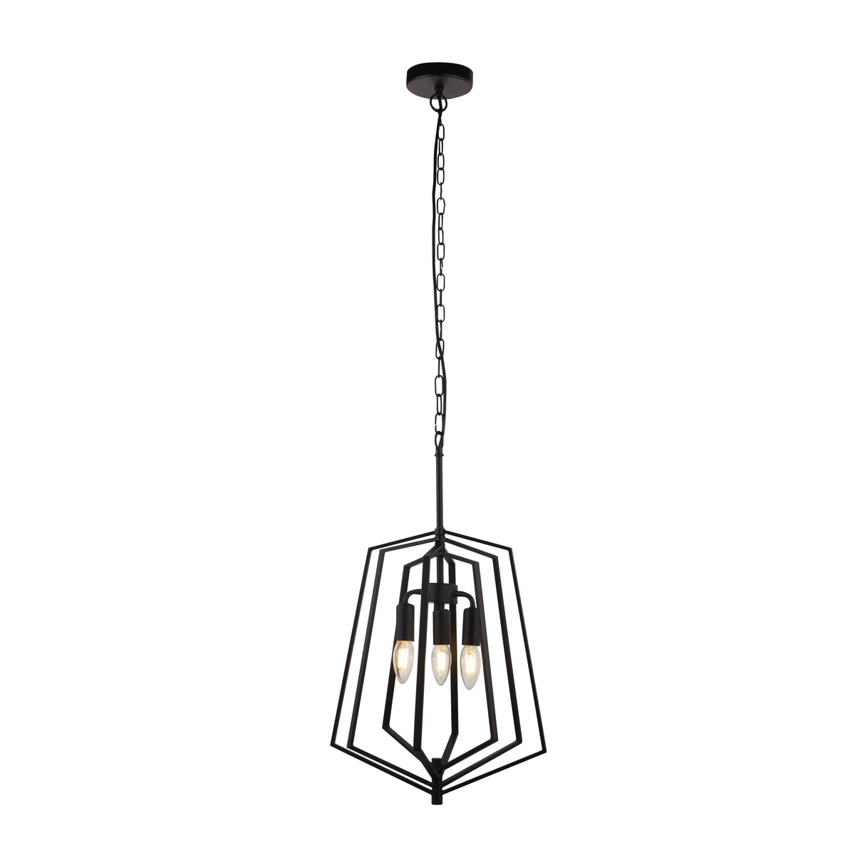 Slinky 3Lt Ceiling Pendant - Black Metal