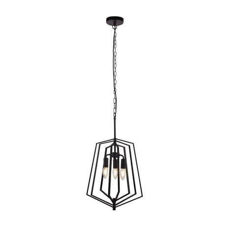 Slinky 3Lt Ceiling Pendant - Black Metal