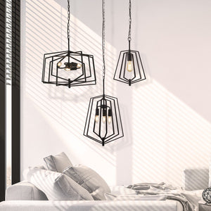 Searchlight Electric Slinky 3Lt Ceiling Pendant - Black Metal 7973BK
