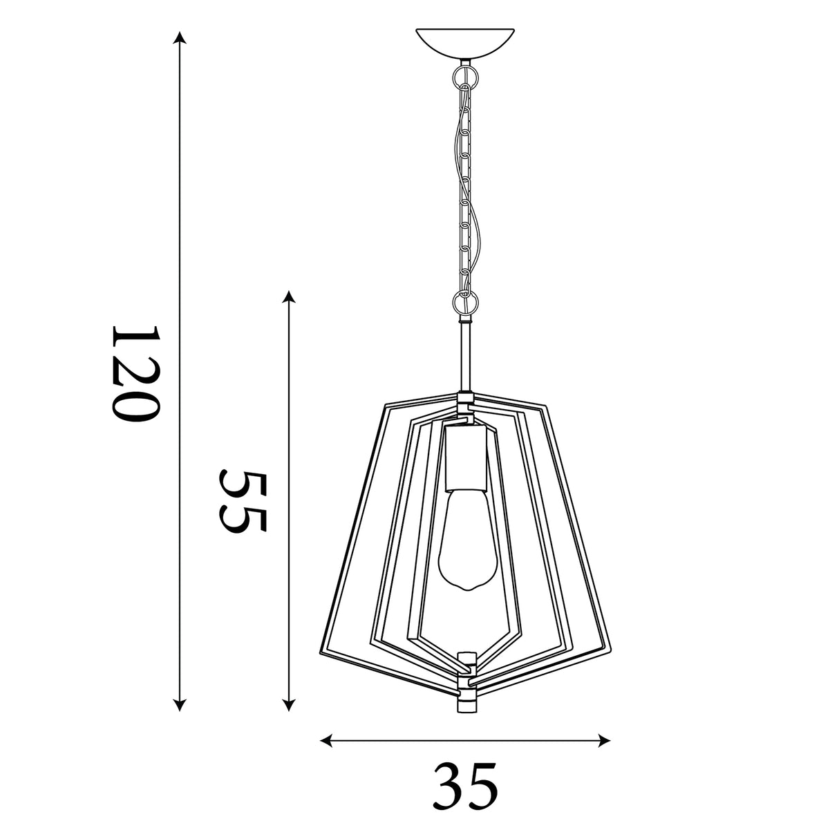 Searchlight Electric Slinky 3Lt Ceiling Pendant - Black Metal 7973BK
