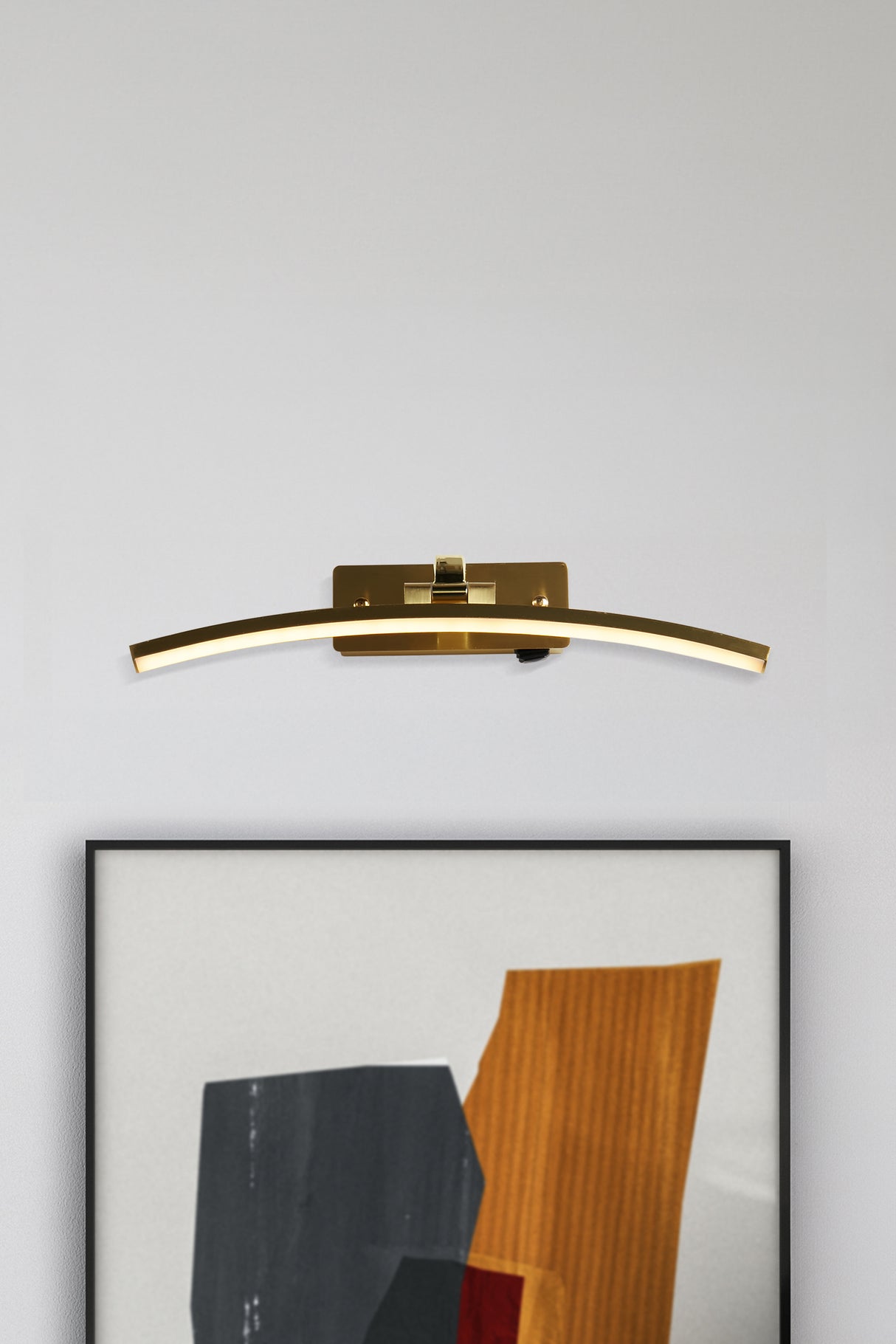 Searchlight Electric Santorini Picture Light - Satin Brass & Brushed Metal 79821-40SB