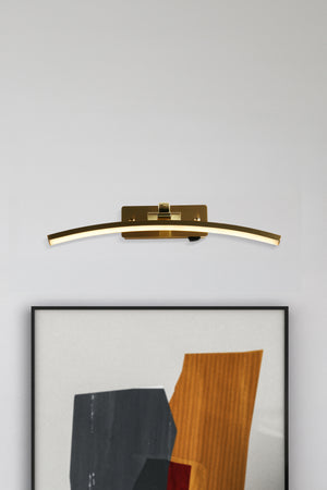 Searchlight Electric Santorini Picture Light - Satin Brass & Brushed Metal 79821-40SB