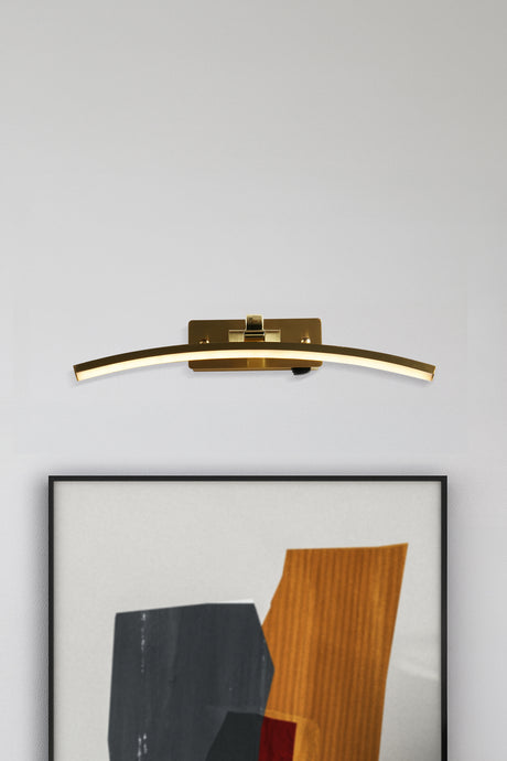 Searchlight Electric Santorini Picture Light - Satin Brass & Brushed Metal 79821-40SB
