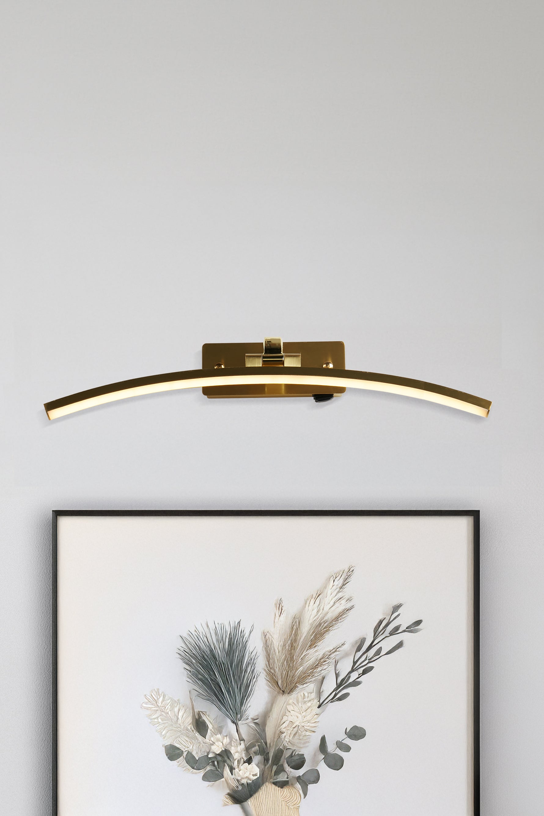 Searchlight Electric Santorini Picture Light - Satin Brass & Polished Metal 79822-50SB
