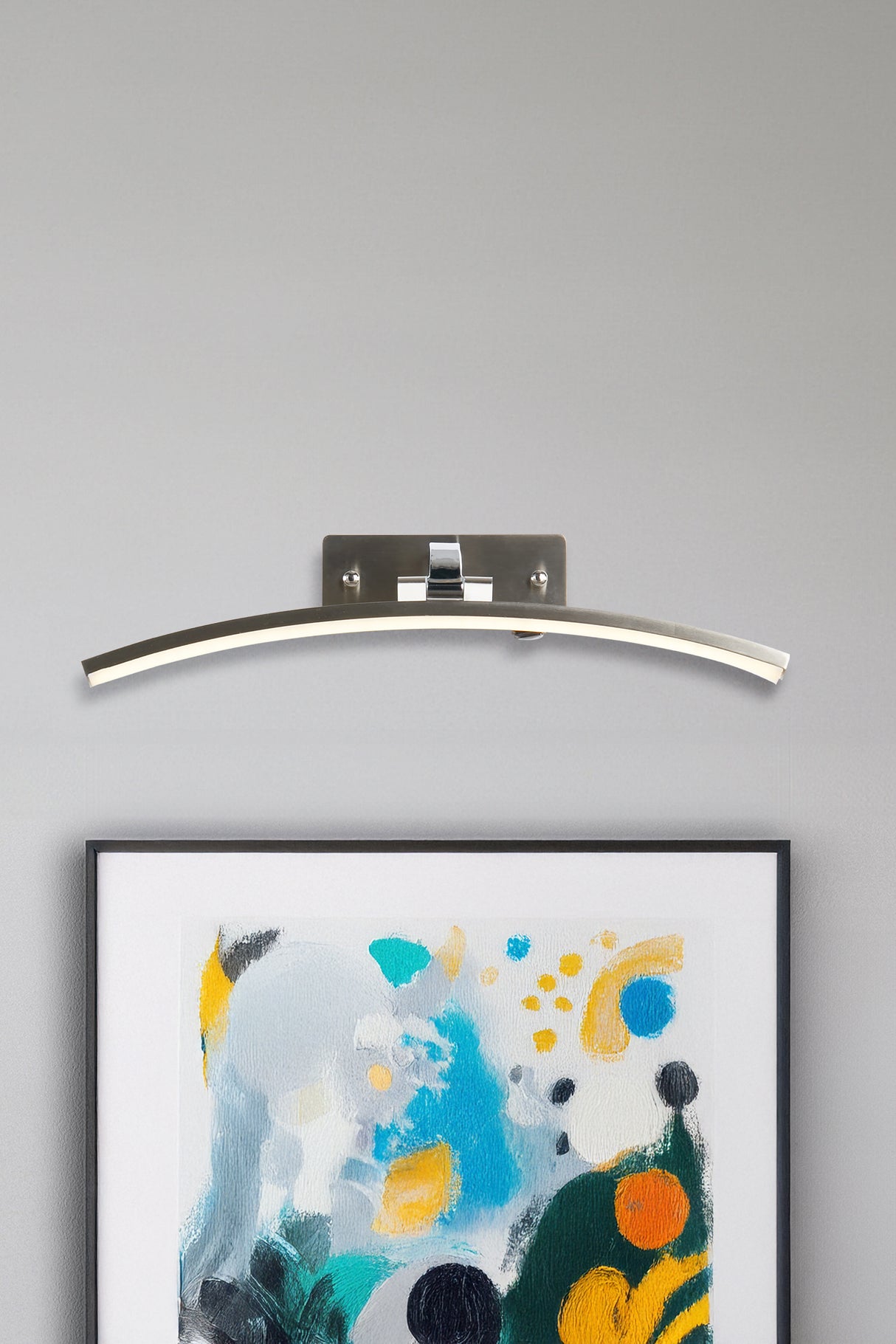 Searchlight Electric Santorini Picture Light - Satin Silver & Polished Chrome 79822-50SS