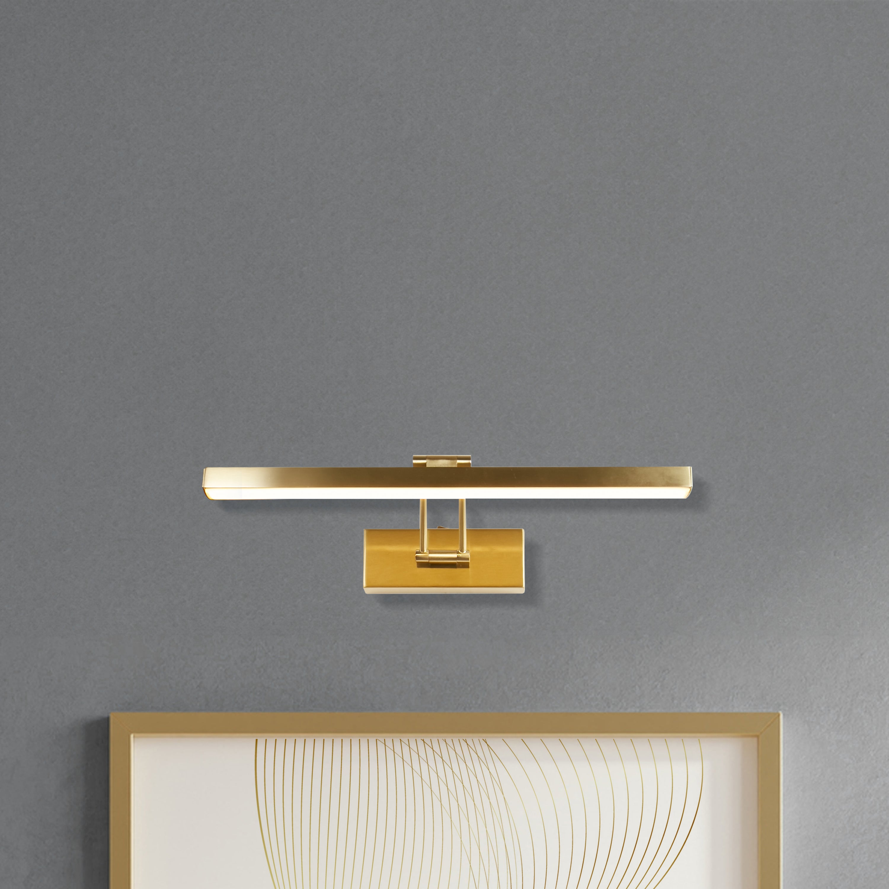 Searchlight Electric Rhodes Picture Light - Satin Brass Metal 79825-40SB product image - Endon Lighting from First Light Direct with great prices and fast UK delivery