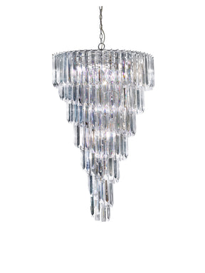 Sigma  9Lt Chandelier - Chrome Metal & Acrylic