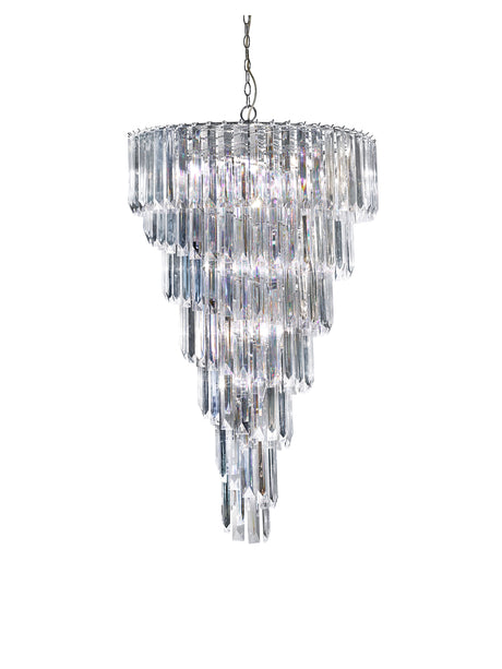 Sigma  9Lt Chandelier - Chrome Metal & Acrylic