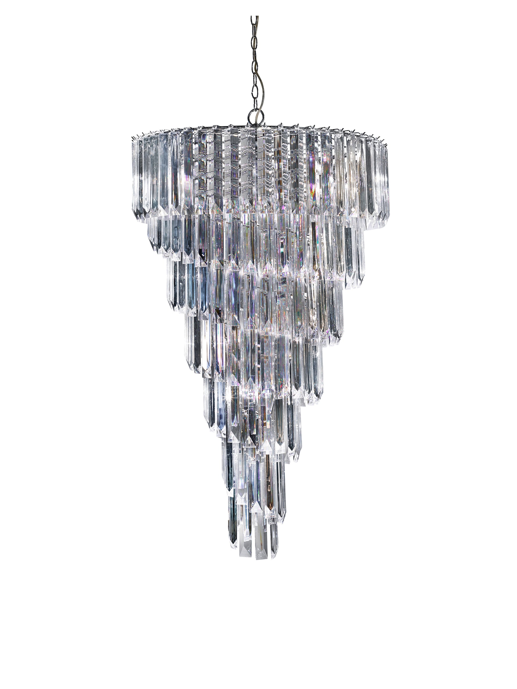 Searchlight Electric Sigma  9Lt Chandelier - Chrome Metal & Acrylic 7999-9CC