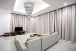Searchlight Electric Sigma  9Lt Chandelier - Chrome Metal & Acrylic 7999-9CC