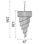 Searchlight Electric Sigma  9Lt Chandelier - Chrome Metal & Acrylic 7999-9CC