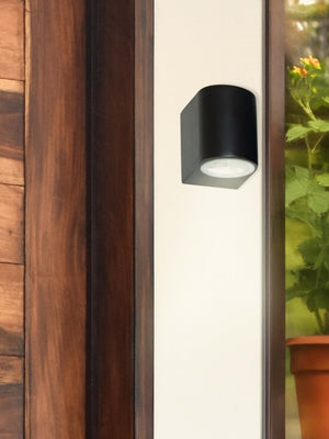 Searchlight Electric Eiffel Outdoor Wall Light-Black Metal, Clear & Frosted Glass 8008-1BK-LED