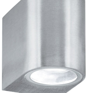 Searchlight Electric Eiffel Outdoor Wall Light - Satin Silver, Clear & Frosted 8008-1SS-LED