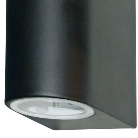 Searchlight Electric Eiffel Outdoor Wall Light-Black Metal, Clear & Frosted Glass 8008-2BK-LED