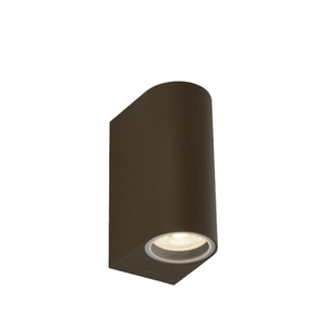 Eiffel Outdoor 2Lt Wall Light- Rustic Brown, Clear & Frosted