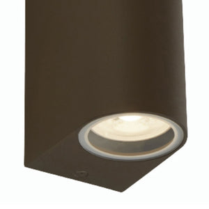 Searchlight Electric Eiffel Outdoor 2Lt Wall Light- Rustic Brown, Clear & Frosted 8008-2RUS-LED