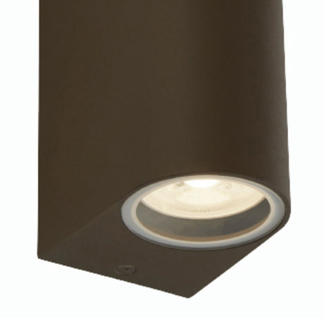 Searchlight Electric Eiffel Outdoor 2Lt Wall Light- Rustic Brown, Clear & Frosted 8008-2RUS-LED