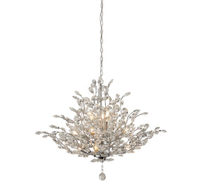 Bouquet  11Lt Pendant - Chrome Metal & Crystal