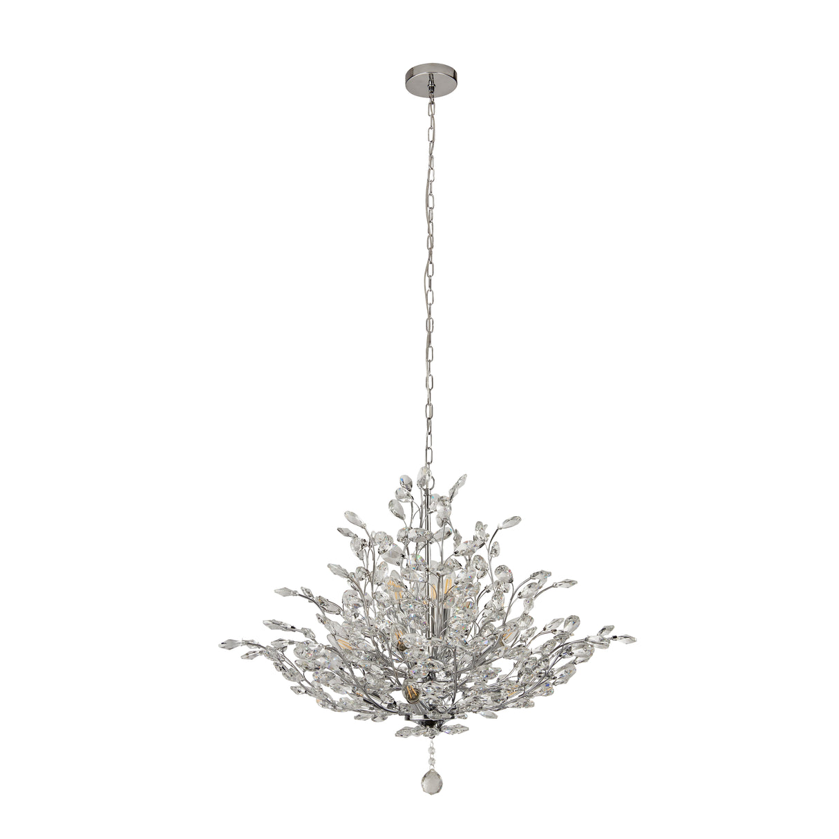 Searchlight Electric Bouquet  11Lt Pendant - Chrome Metal & Crystal 8011-11CC