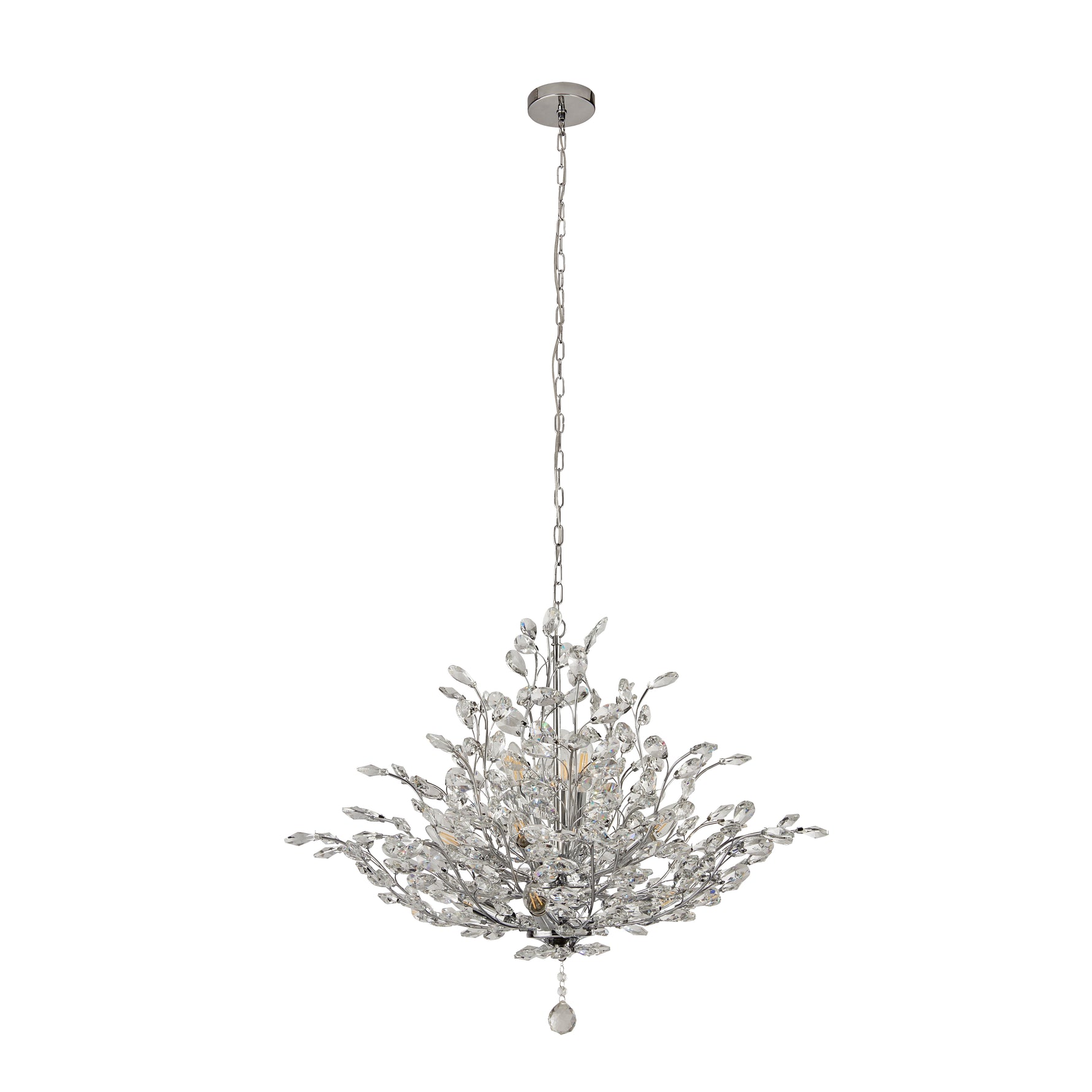 Searchlight Electric Bouquet  11Lt Pendant - Chrome Metal & Crystal 8011-11CC