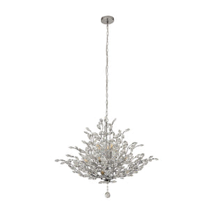 Searchlight Electric Bouquet  11Lt Pendant - Chrome Metal & Crystal 8011-11CC