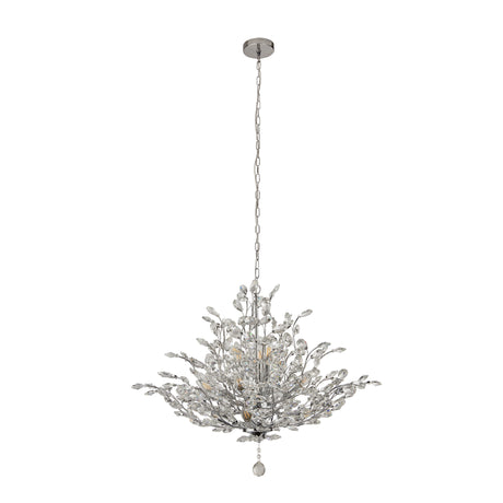 Searchlight Electric Bouquet  11Lt Pendant - Chrome Metal & Crystal 8011-11CC