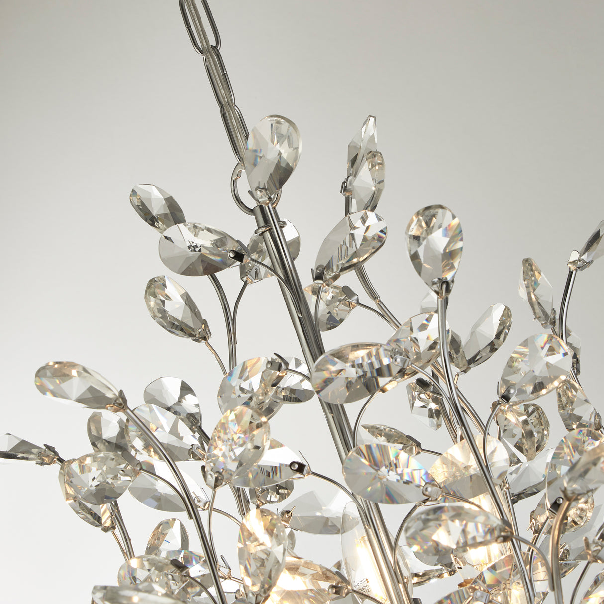 Searchlight Electric Bouquet  11Lt Pendant - Chrome Metal & Crystal 8011-11CC
