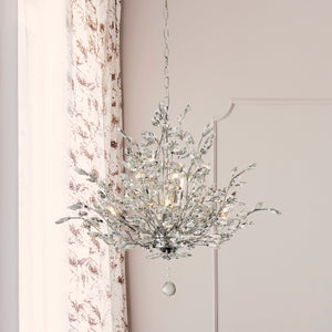 Searchlight Electric Bouquet  11Lt Pendant - Chrome Metal & Crystal 8011-11CC