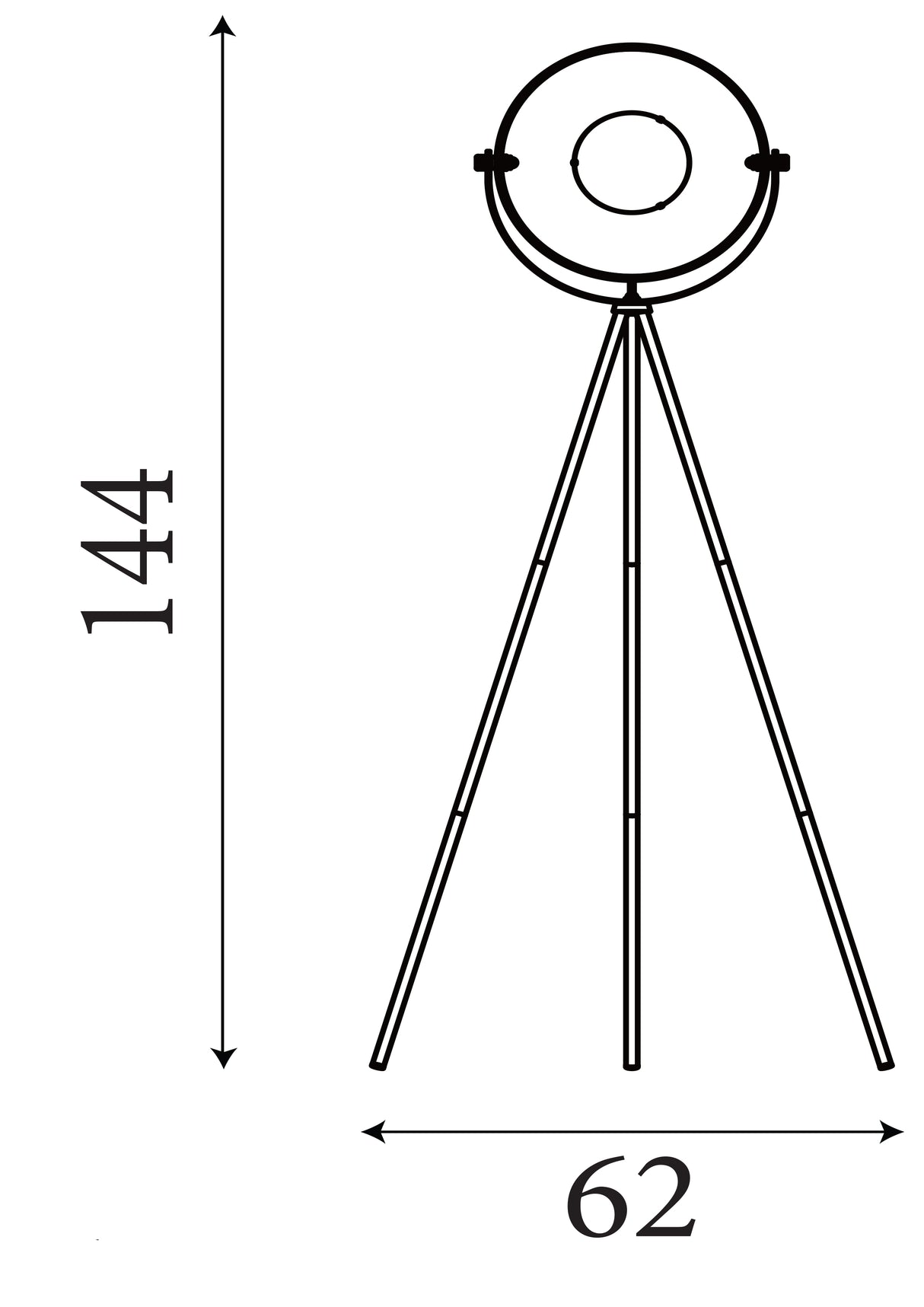 Searchlight Electric Blink Tripod Floor Lamp - Black Matt Metal & Gold 8022BK