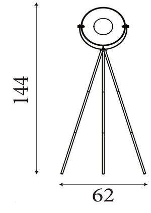 Searchlight Electric Blink Tripod Floor Lamp - Black Matt Metal & Gold 8022BK
