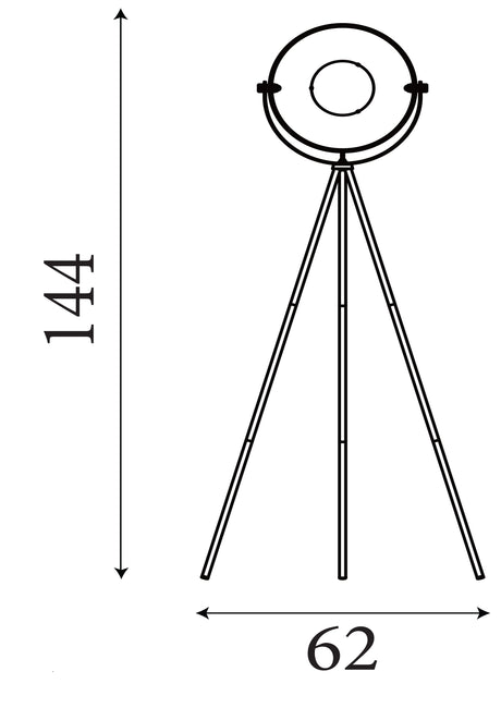 Searchlight Electric Blink Tripod Floor Lamp - Black Matt Metal & Gold 8022BK