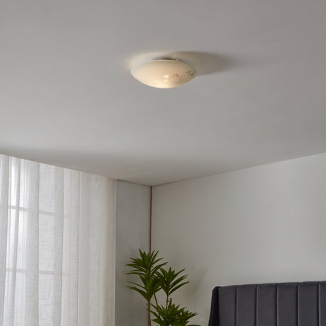 Eglo EU Mars White Steel/Satin Glass Triangle Motif Ceiling Light