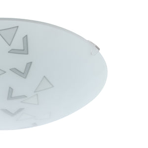 Eglo EU Mars White Steel/Satin Glass Triangle Motif Ceiling Light