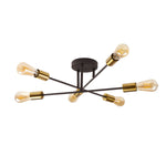 Searchlight Electric Armstrong 6Lt Semi-Flush - Black & Satin Brass Metal 8046-6BK