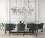 Searchlight Electric Florence 14Lt Bar Pendant - Chrome Metal & Clear Crystal 80614-14CC
